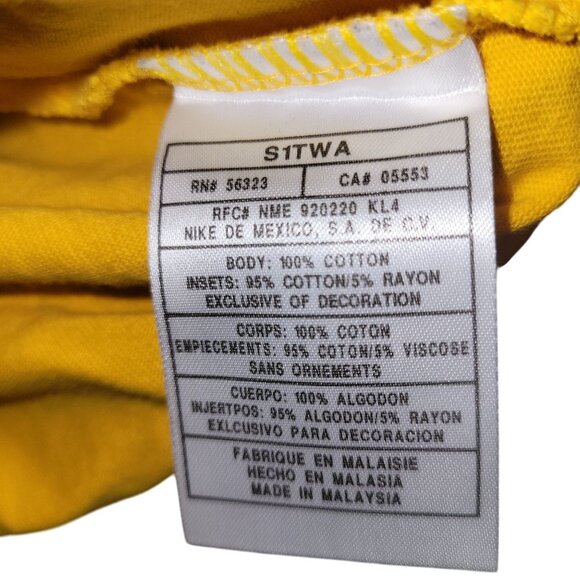 Nike Yellow Long Sleeve V-Neck‎ Shirt With Reflective Stripes & Pocket - Picture 8 of 8